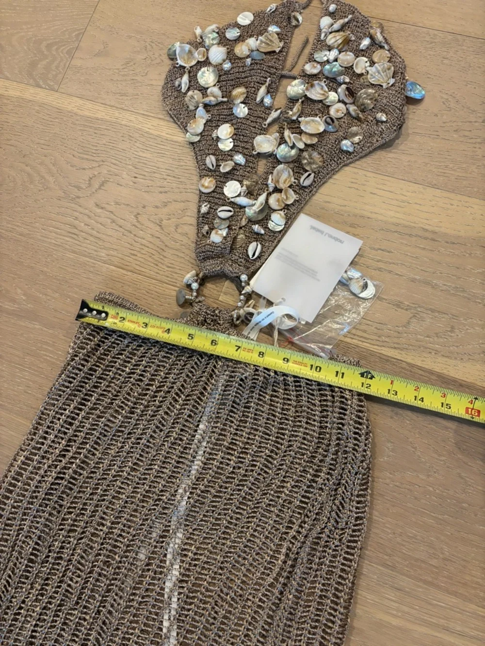 Jaded London Shells Vida Backless Crochet Maxi Dress Metallic Open Back Small - Picture 13 of 15